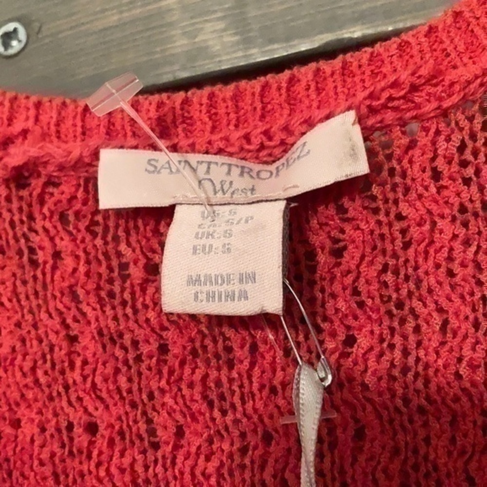 Saint Tropez West coral pink  knit tank top small - Picture 2 of 7
